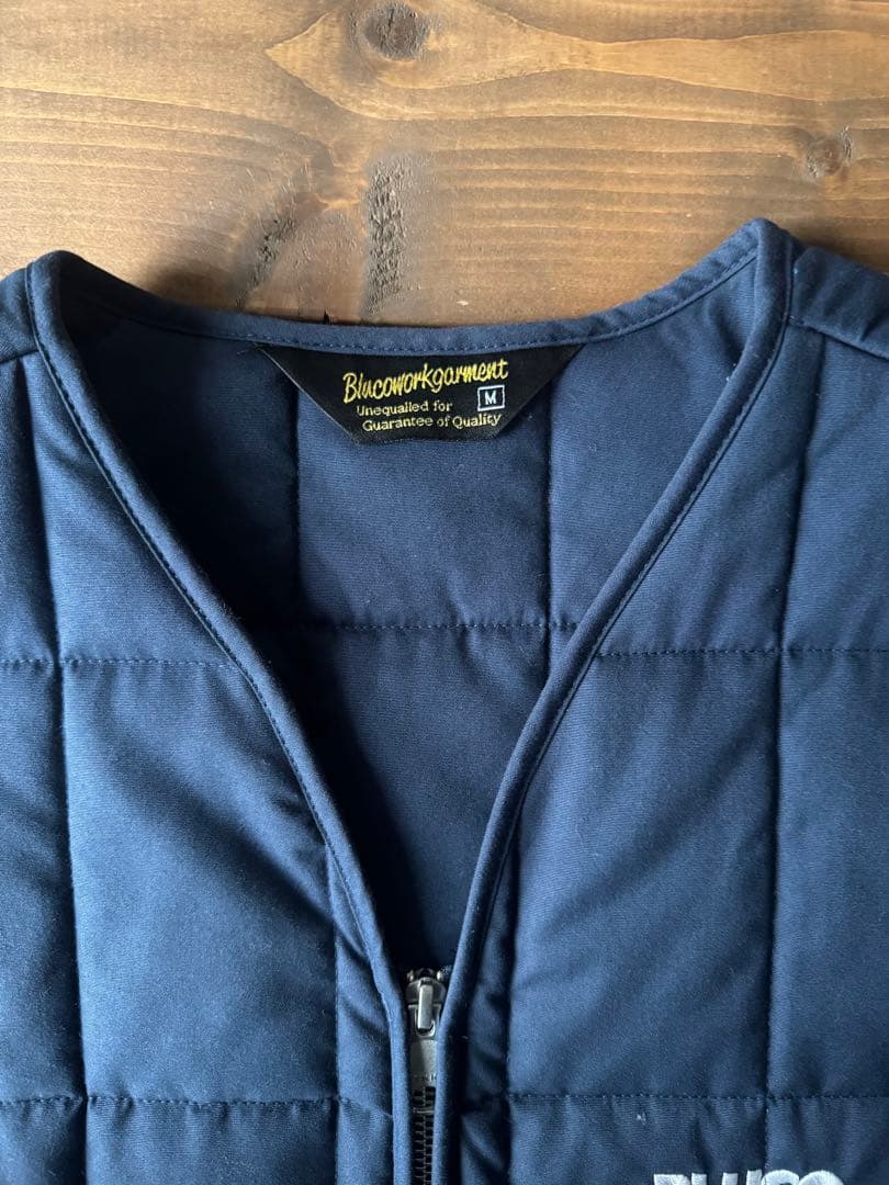 BLUCO ネイビー キルティングベスト Mサイズ