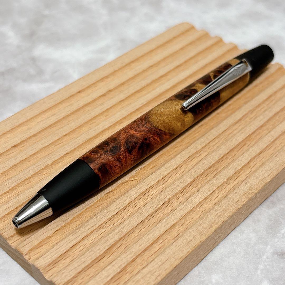 【24時間以内発送】野原工芸 特上花梨瘤源平 ボールペン ロータリー