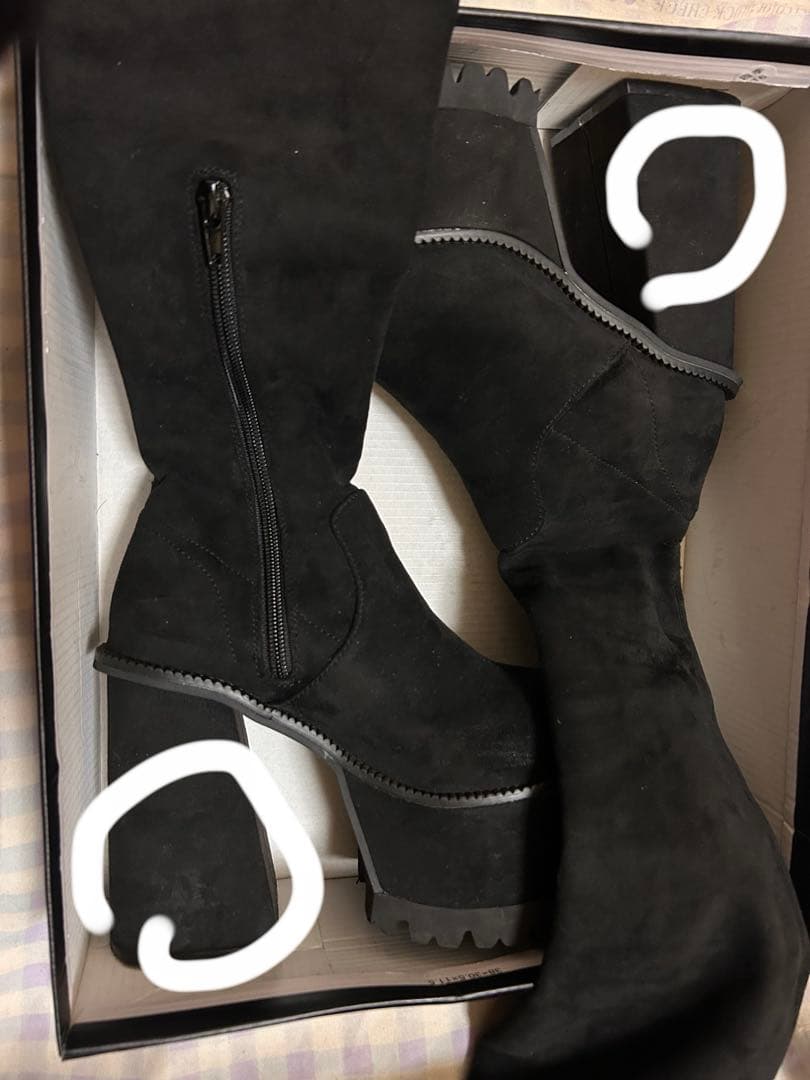 EMODA スクエアフィットロングブーツ Ssize