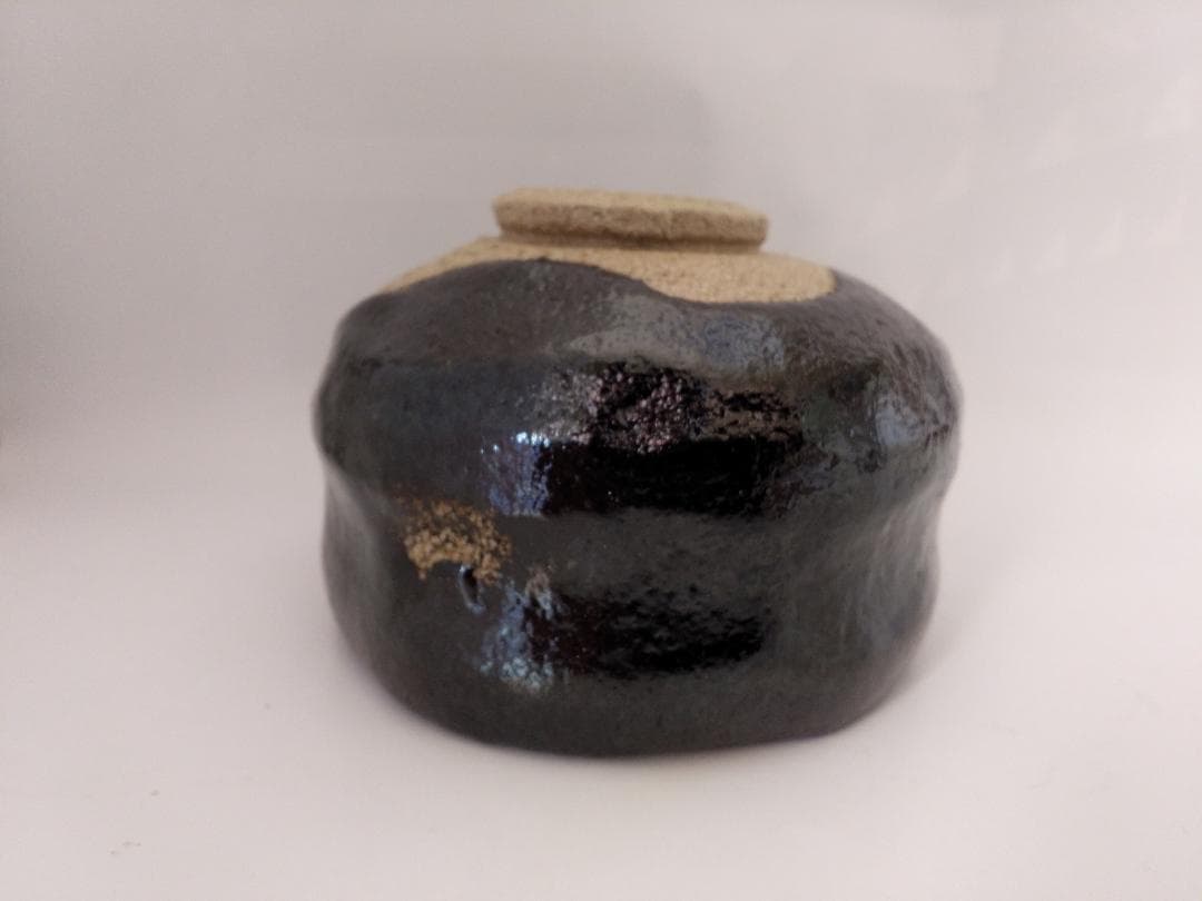 二代 小川長楽 作 黒茶碗 共箱 共布 仕覆 茶道具 茶器 抹茶碗 秀逸品 です