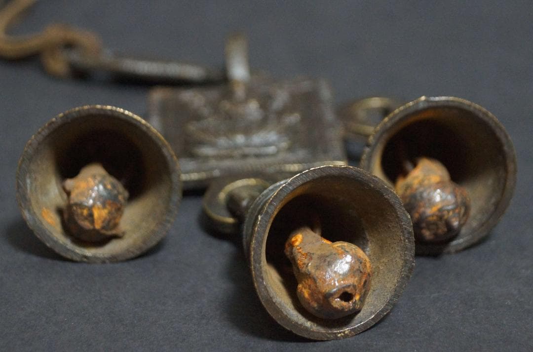 オールドチベット仏教 銅製 金工細工仏陀鈴 Dorje Vajra Bell