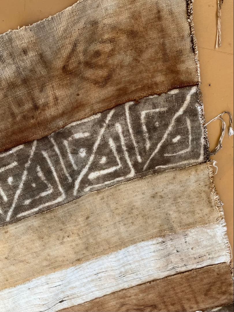 ヴィンテージ＊西アフリカ　マリ共和国の伝統ボゴラン泥染の布　128×200