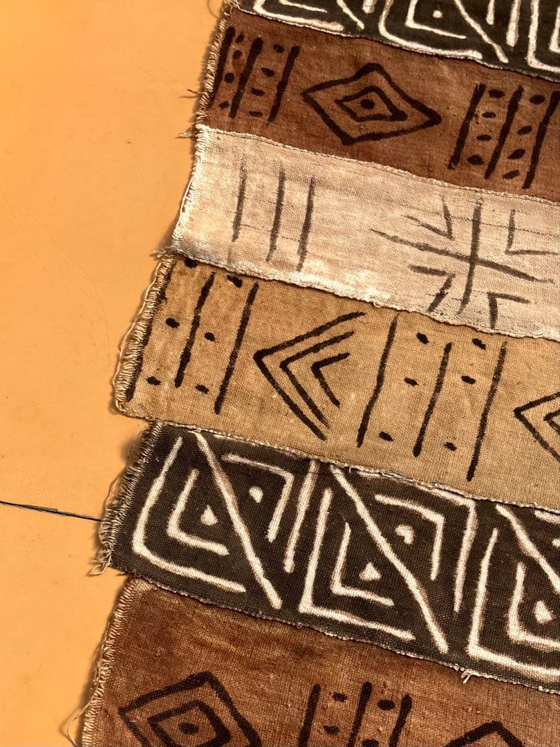 ヴィンテージ＊西アフリカ　マリ共和国の伝統ボゴラン泥染の布　128×200