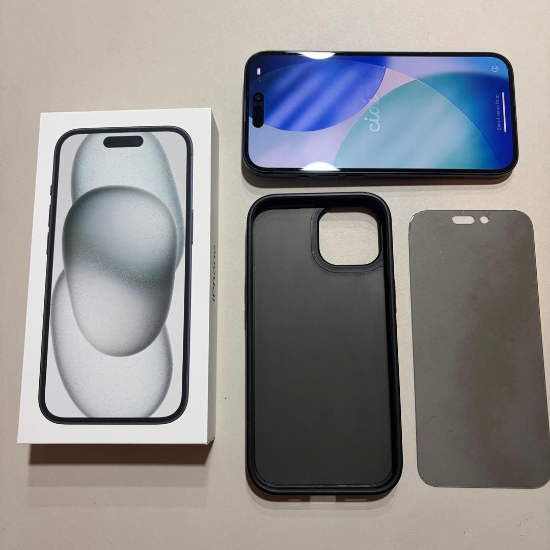 Apple iPhone 15 ブラック 128GB SIMフリー 箱、全付属品