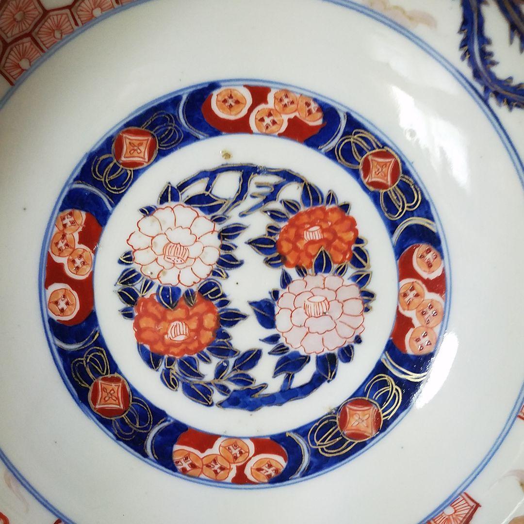 古伊万里　骨董　大鉢　染錦　富貴長春
