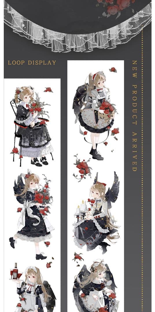 ✩再販✩J240＃幻影天使玫瑰园(PET)切り売り海外人物マステ女の子