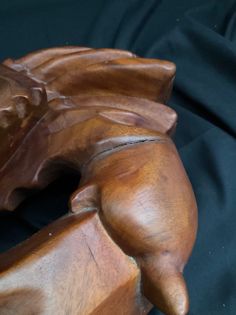 稀少 木彫りの蟹 カニ 木製 置物 木工 工芸品 飾り オブジェ