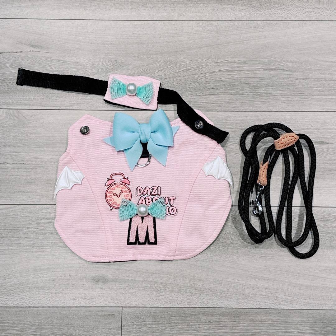 〆DAZI 犬用ハーネス、調整可能なベルクロデニム犬用ハーネス（小型犬用）