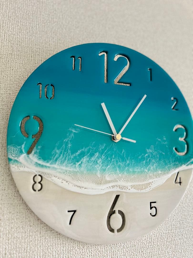 レジンアート海の壁掛け時計