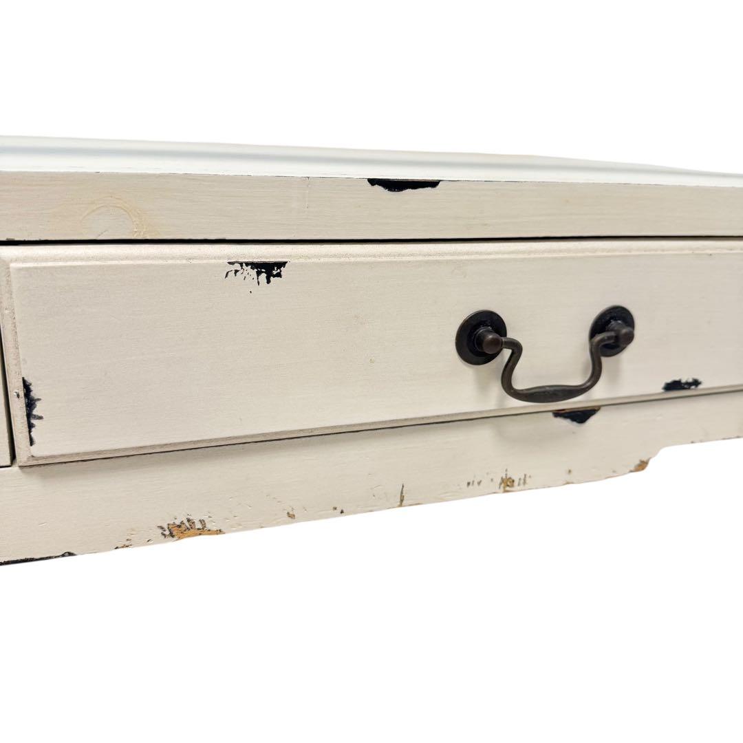 【廃盤】AZUMAYA 東谷 テーブル COL-013 ガラス天板 引き出し付き