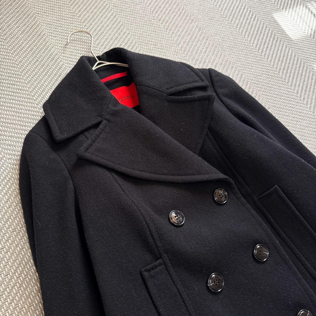 極美品 MAX&Co. MaxMara 現行モデル ピーコート 黒 イタリア製