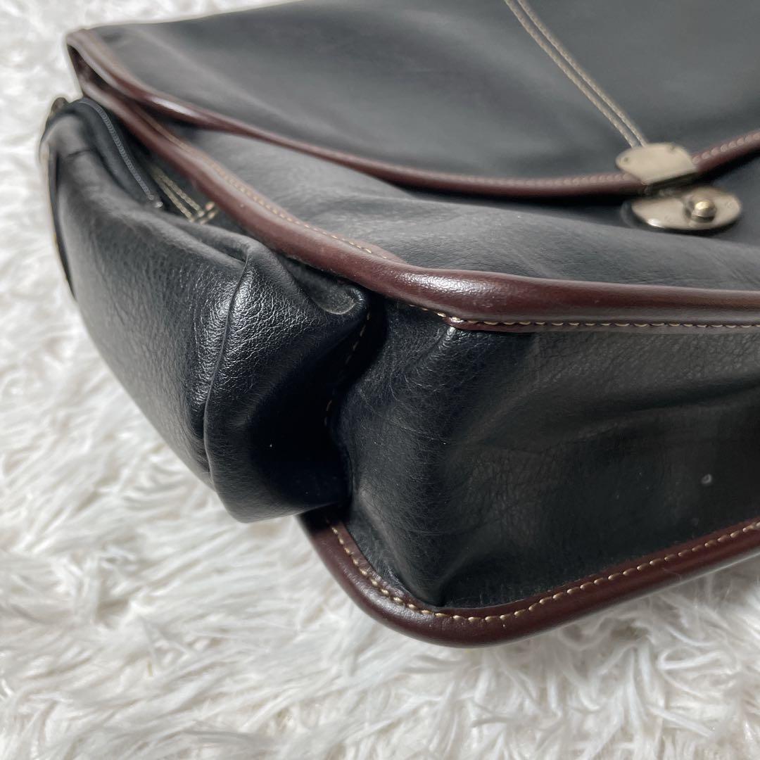 マスターピース　ビジネスバッグ　レザー　ブラック　黒　鍵付き