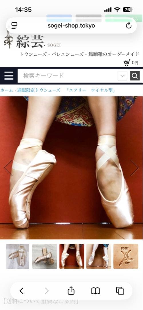 綜芸　トゥシューズ 23.5 エアリー