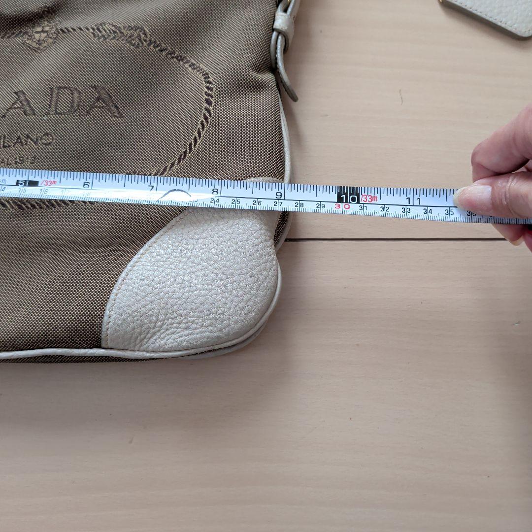 PRADA ショルダーバッグ ベージュ/ホワイト ID(ネーム)ケース付き