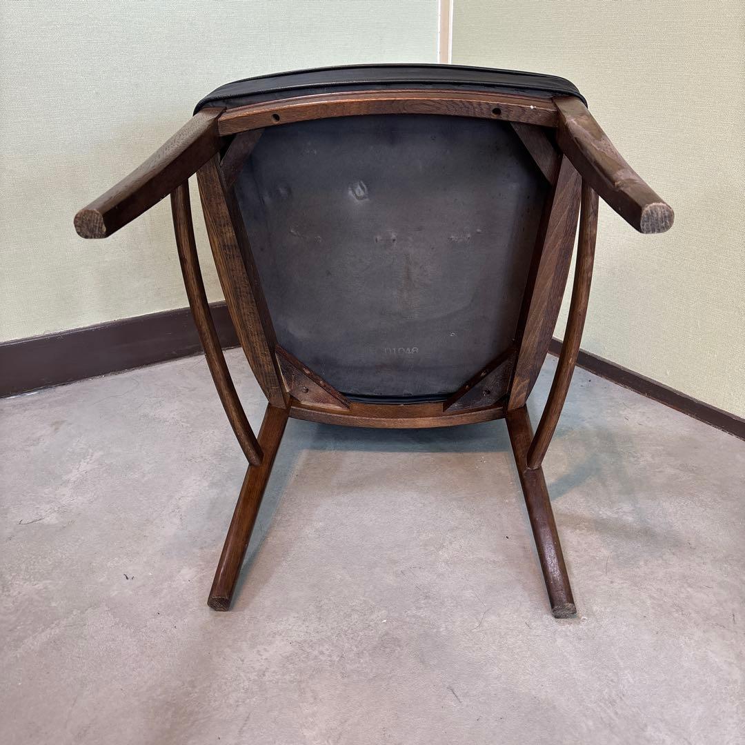 カリモク ダイニングチェア 1脚 本革 黒【domani】➀