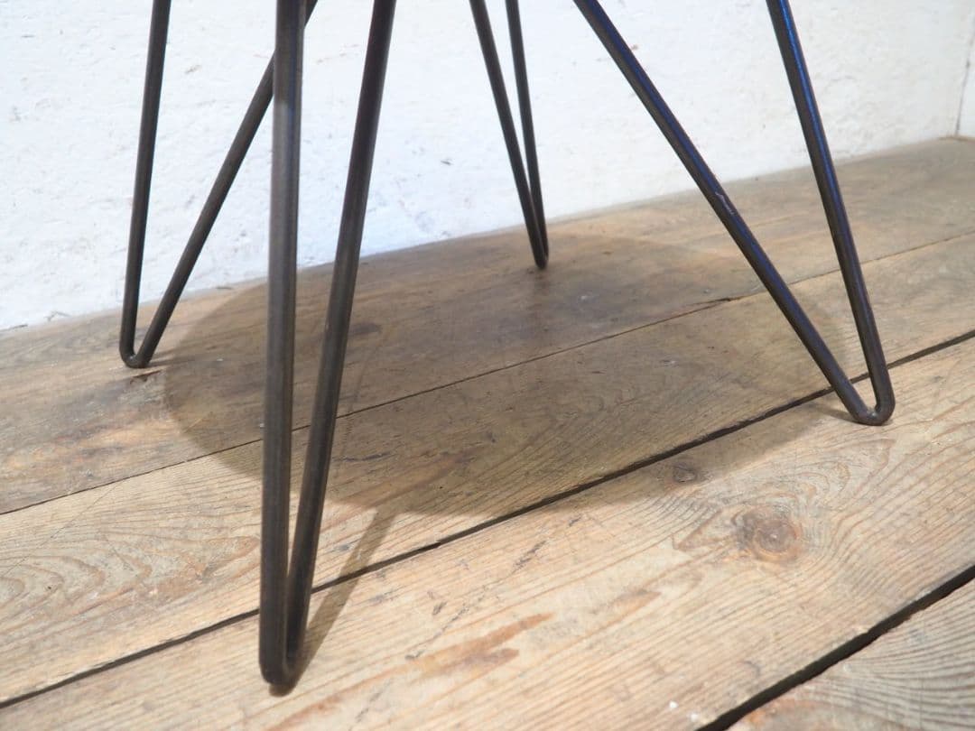 1212 古い鉄脚コーヒーテーブル　陳列台　センター　カフェ　レトロ　ビンテージ