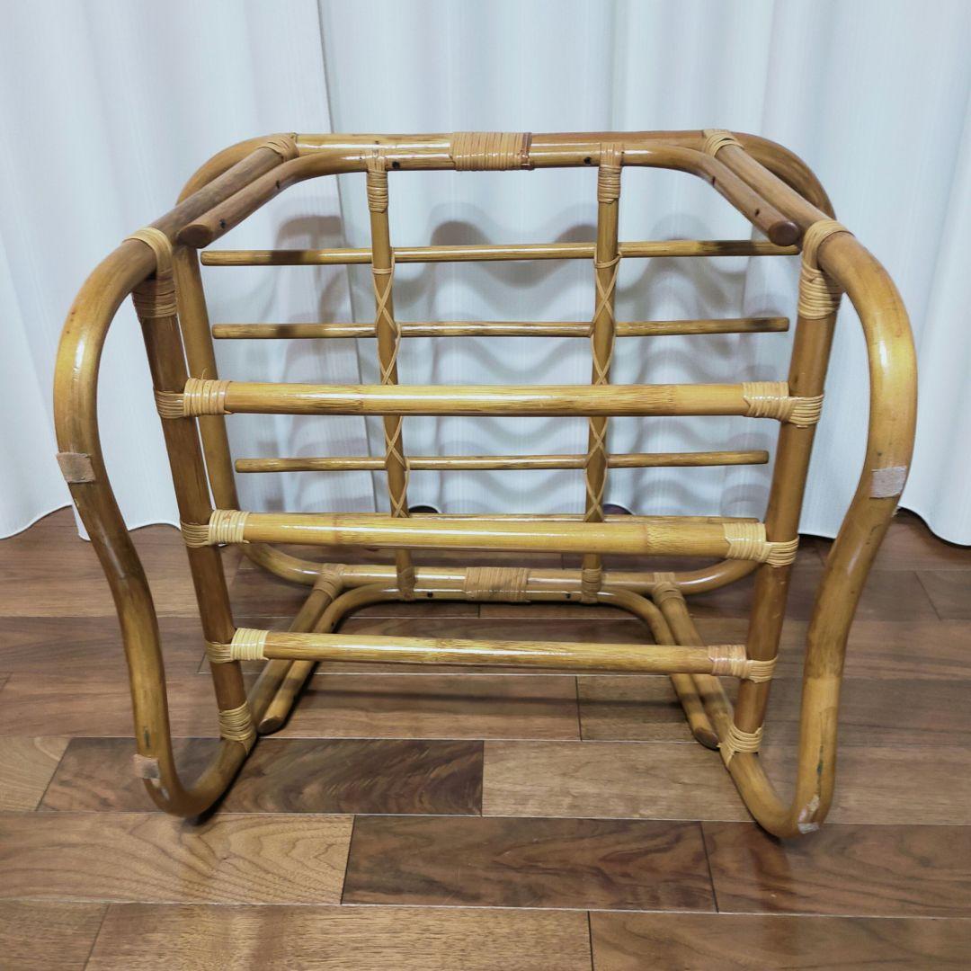 oliver ラタン ガラス天板 センターテーブル ヴィンテージ 昭和レトロ