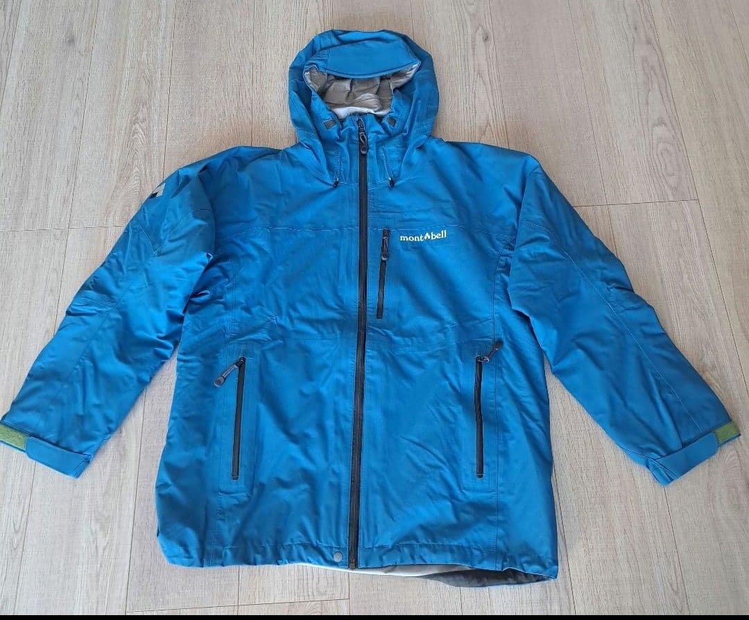 mont-bellモンベル スキー登山 高機能アウタージャケット青 収納袋付