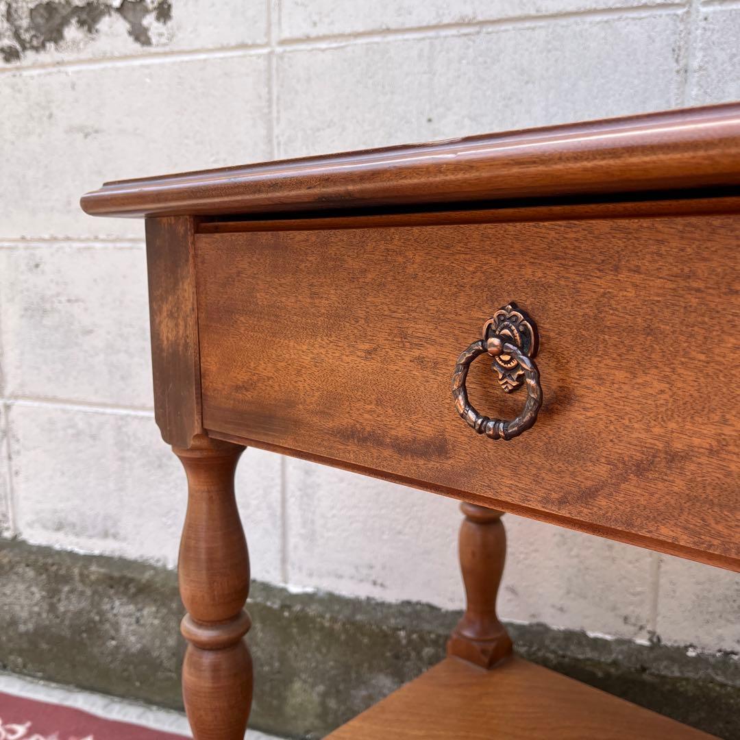 古家具ビンテージ品◾️引き出し付き 飾り棚 ディスプレイ棚 電話台 木製家具