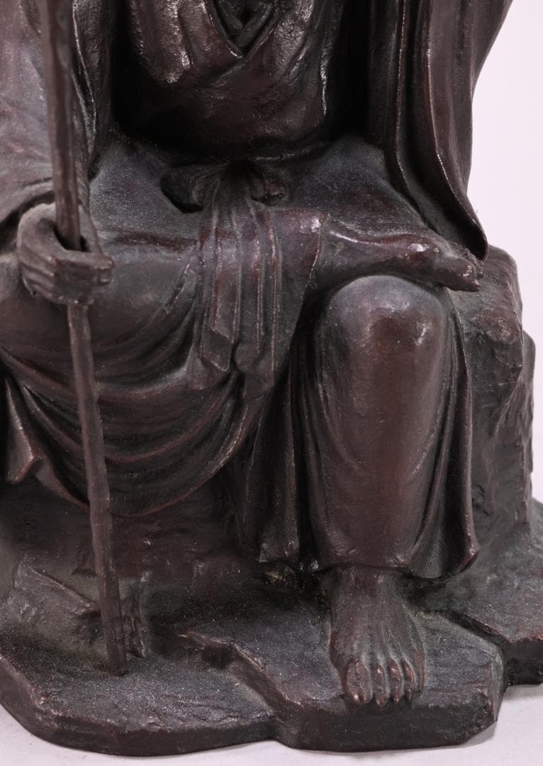 momo　金工 幸山 造 花押　「　鋳銅製　神農像　」　置物高2　BK65