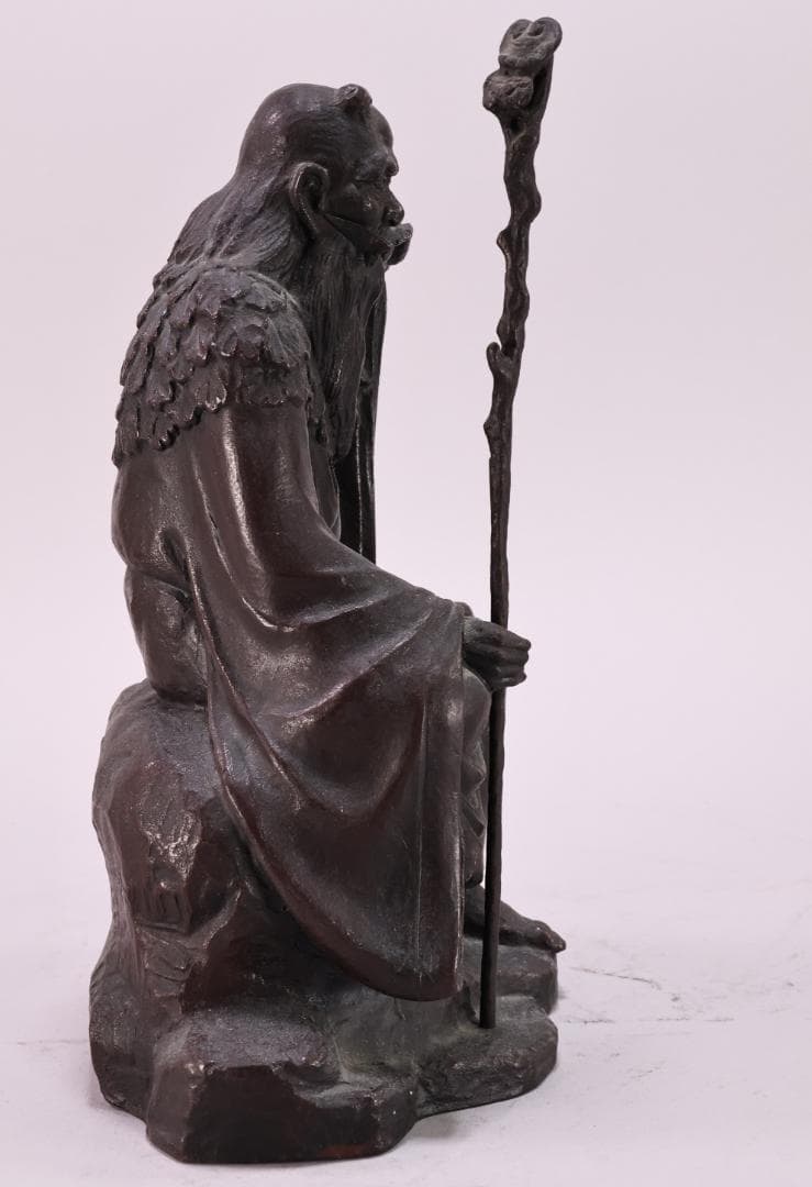 momo　金工 幸山 造 花押　「　鋳銅製　神農像　」　置物高2　BK65