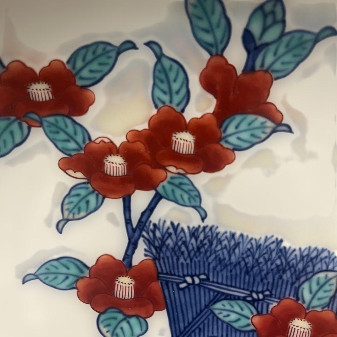 今泉今右衛門　色鍋島　椿　飾皿