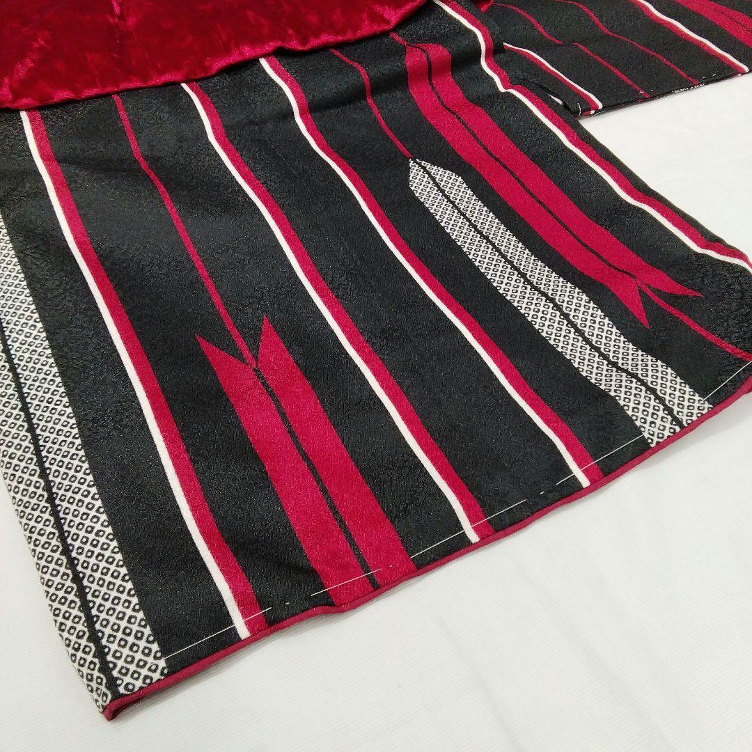 七五三♡着物　フルセット　矢羽根　黒　赤　3歳　皮布着　　♯3710