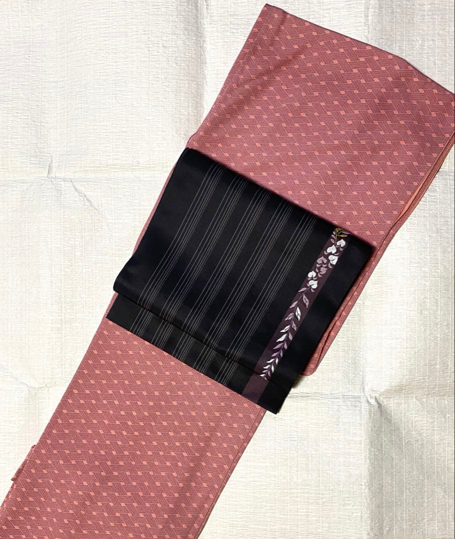 八寸名古屋帯 縞　藤柄　本場筑前博多織　西村織物