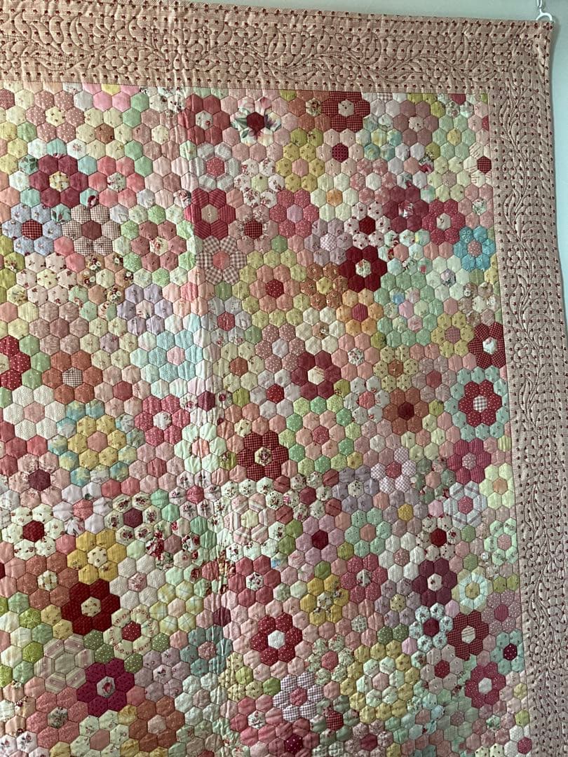 ハンドメイド ヘキサゴン ベッドカバー タペストリー