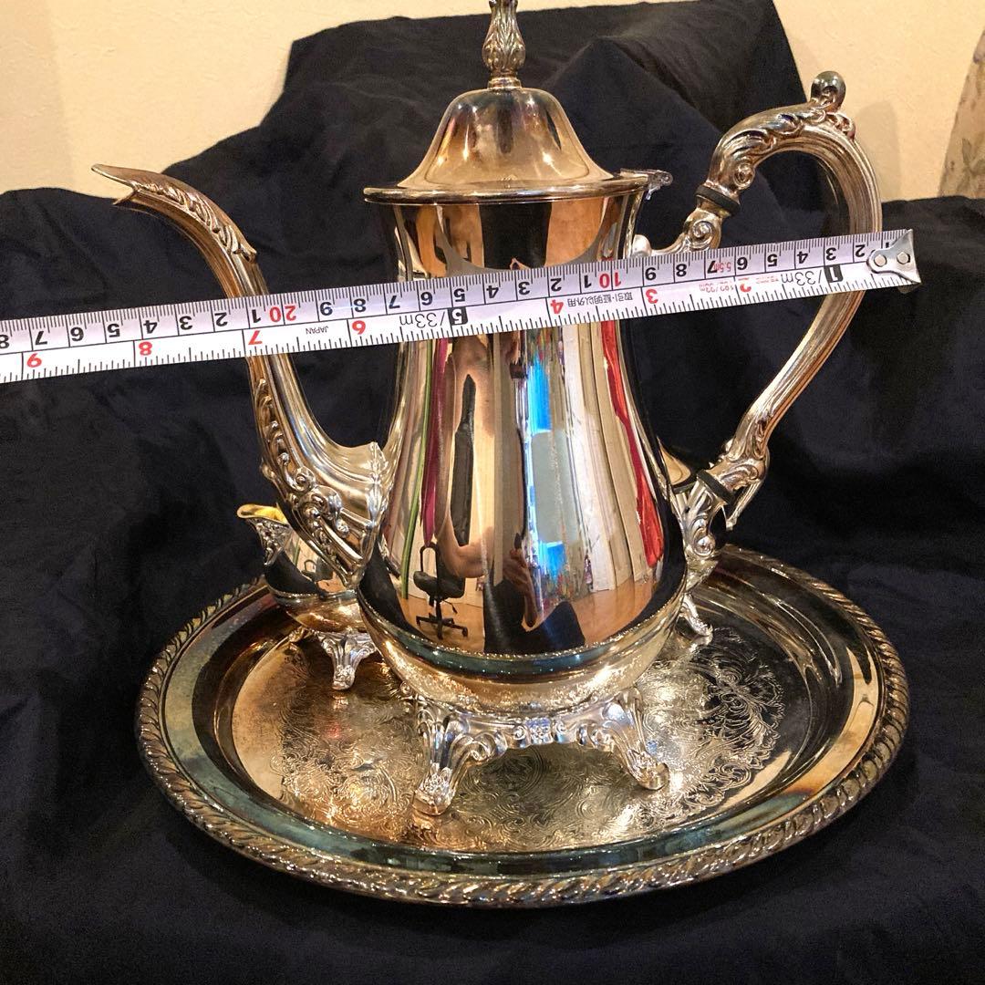 銀シルバーコーヒーポットティーポットトレイトレーシュガーポットクリーマーアメリカ