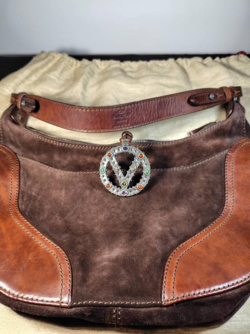 ヴァレンチノ　ワンショルダーバッグ スエード　レザー