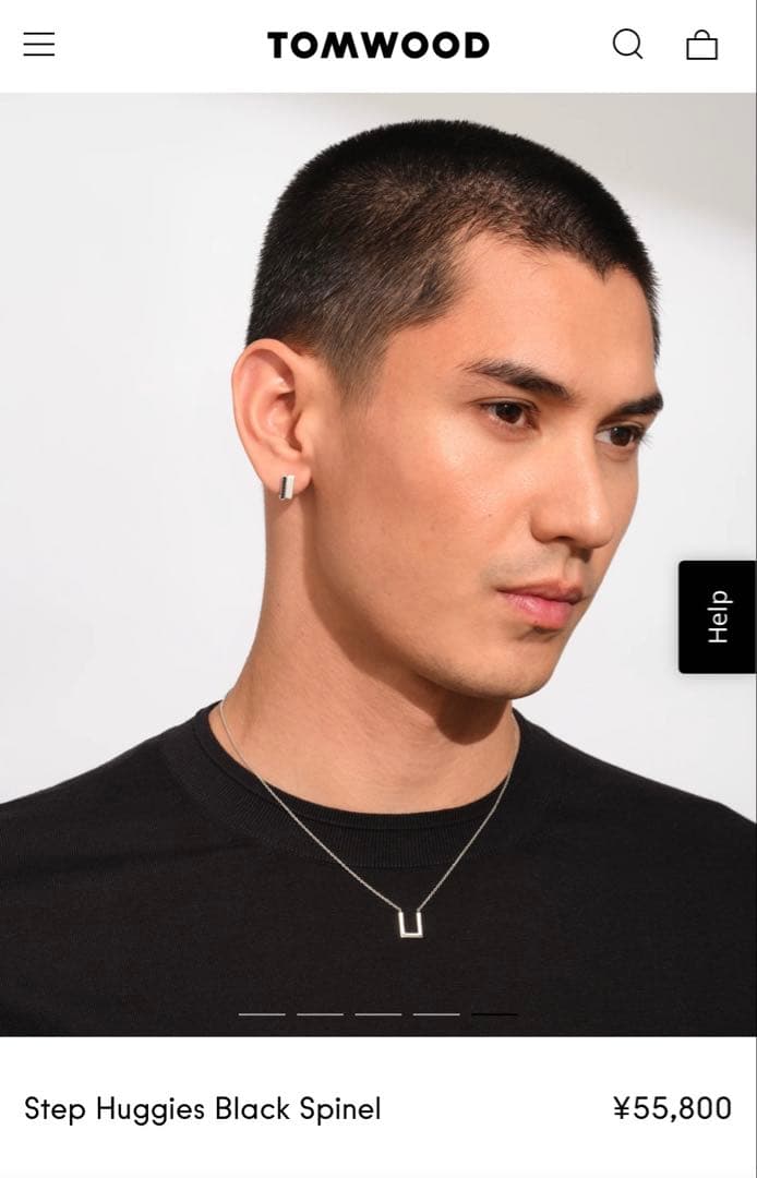 アクセサリー Step Huggies Black Spinel TOM WOOD
