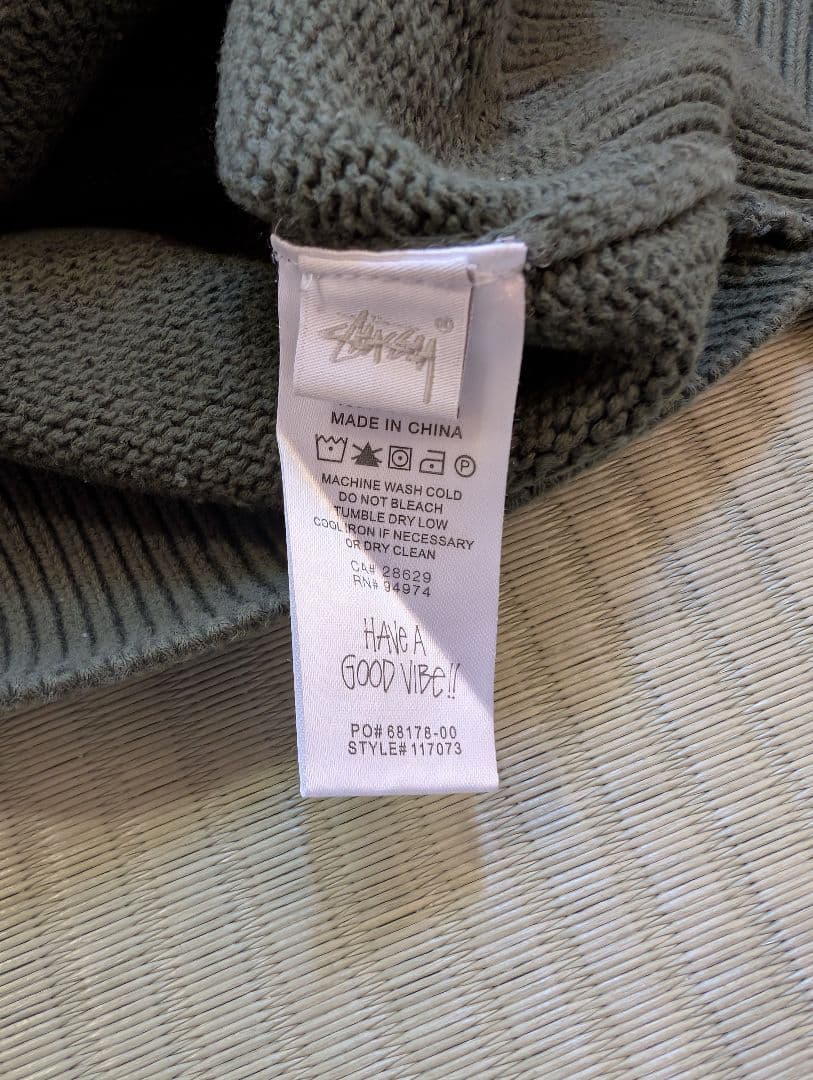 Stussy ニットセーター カーキーニット L グリーン