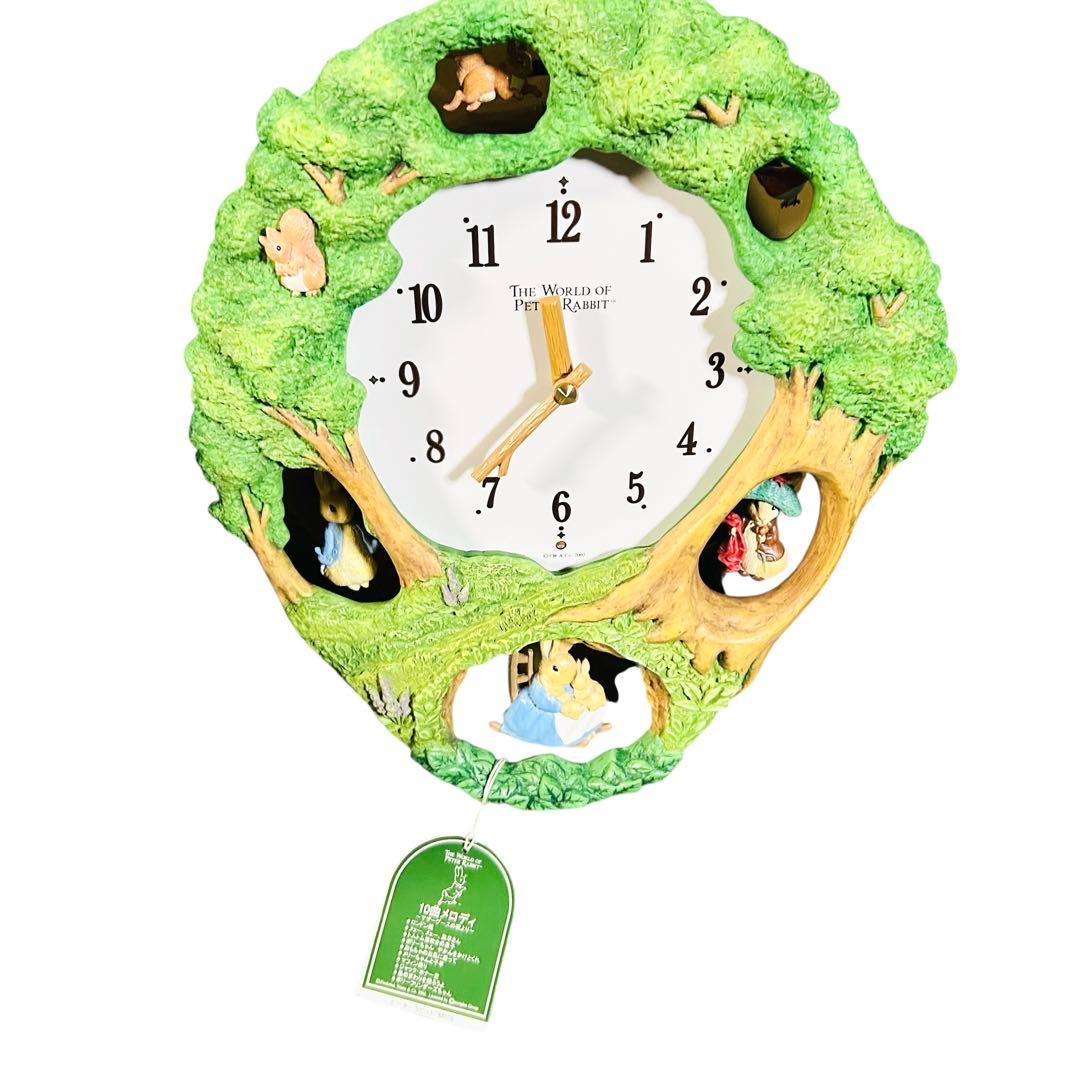 ピーターラビット メロディ掛時計 4MH776 振り子時計　からくり時計
