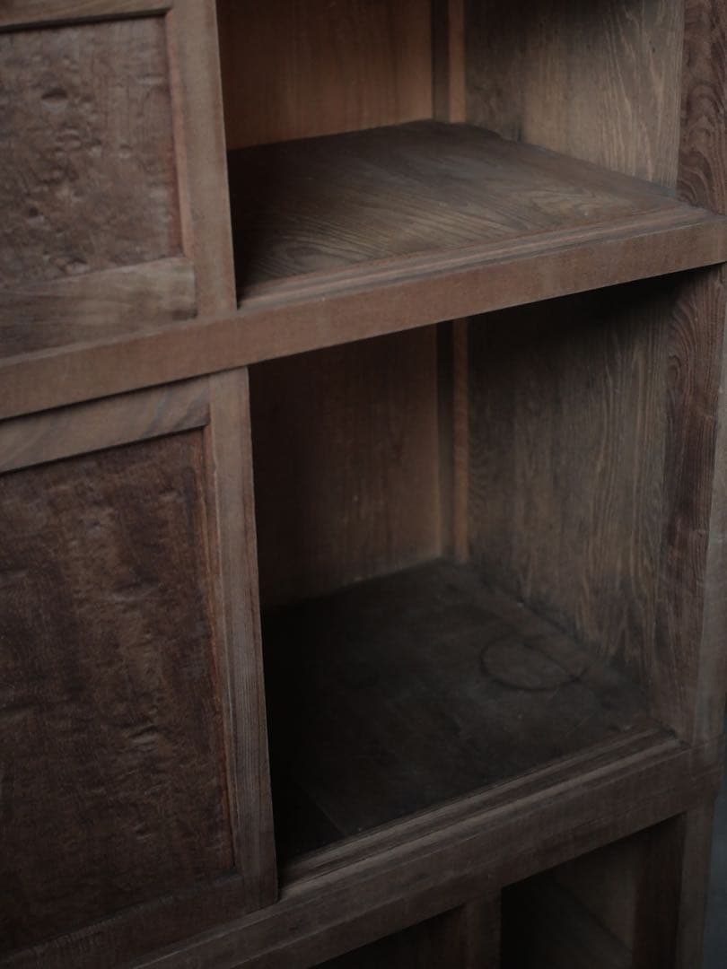戸棚　食器棚　ケヤキ　収納棚　棚　古家具　古道具　アンティーク　昭和レトロ