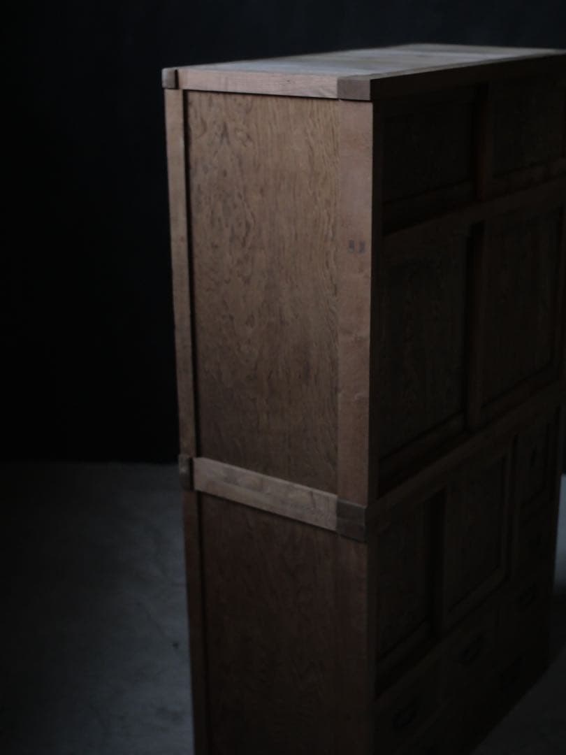 戸棚　食器棚　ケヤキ　収納棚　棚　古家具　古道具　アンティーク　昭和レトロ