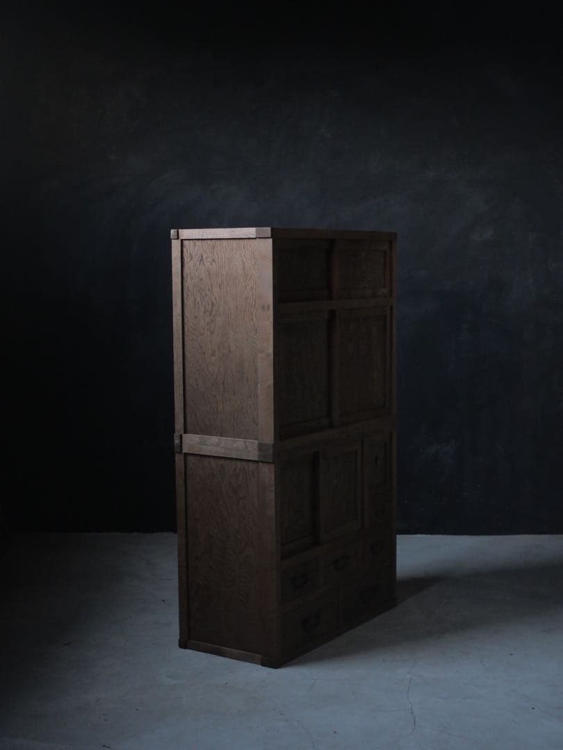 戸棚　食器棚　ケヤキ　収納棚　棚　古家具　古道具　アンティーク　昭和レトロ