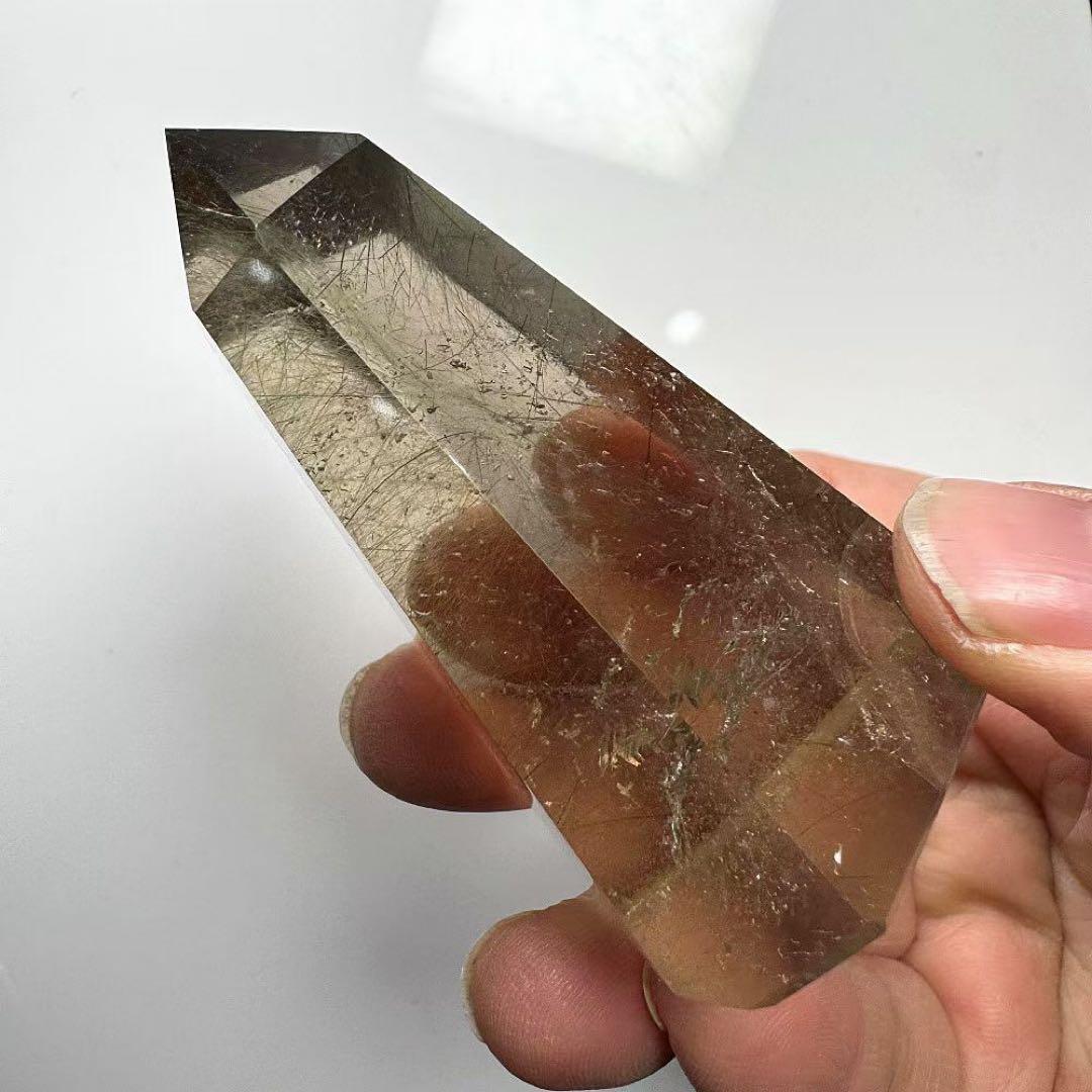 天然石ルチルクォーツのポイント　置物G.539