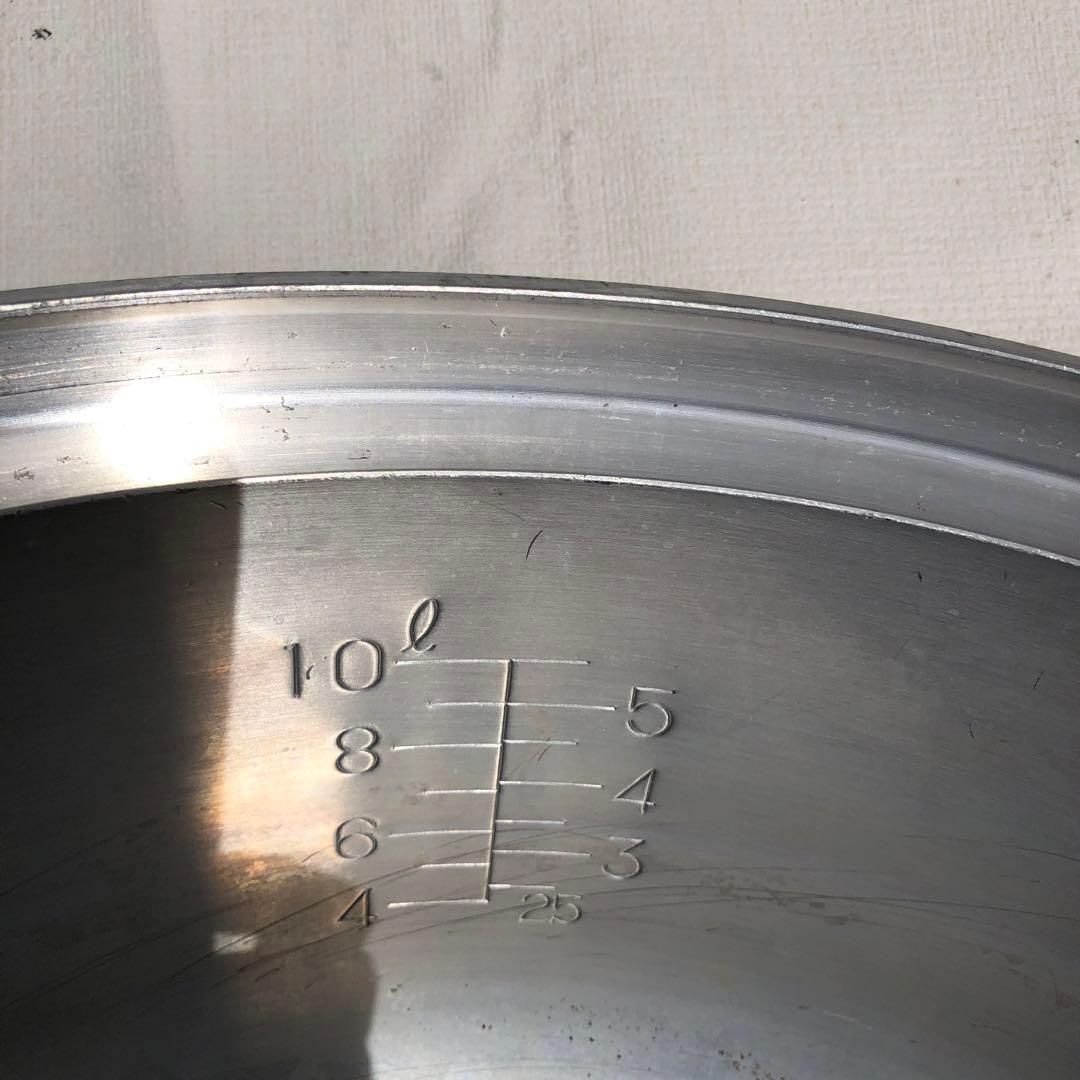 両手鍋アルミ鍋　大鍋　蓋付きキャンプ アウトドア　炊き出しBBQ 厨房計量目盛付