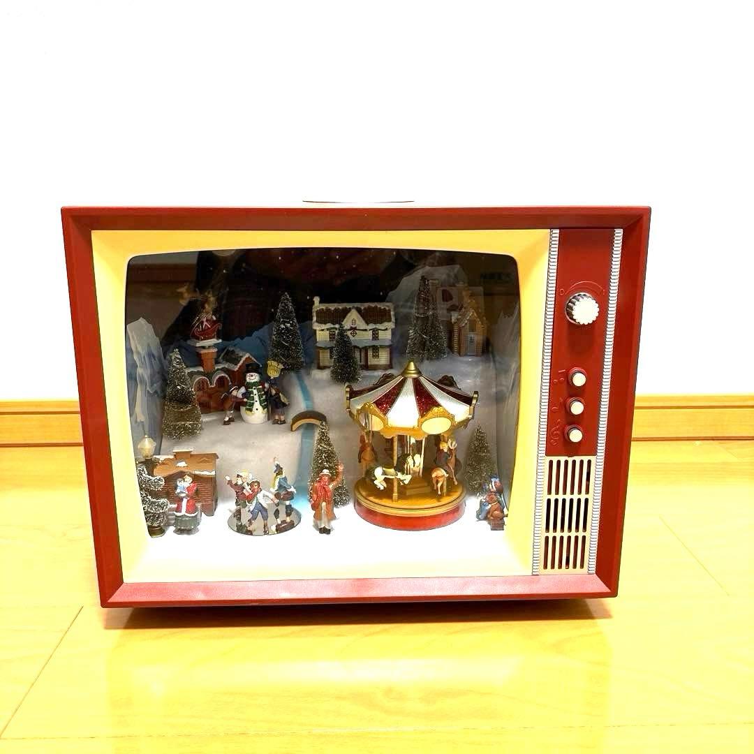 クリスマス レトロ TV ライト & ミュージック付