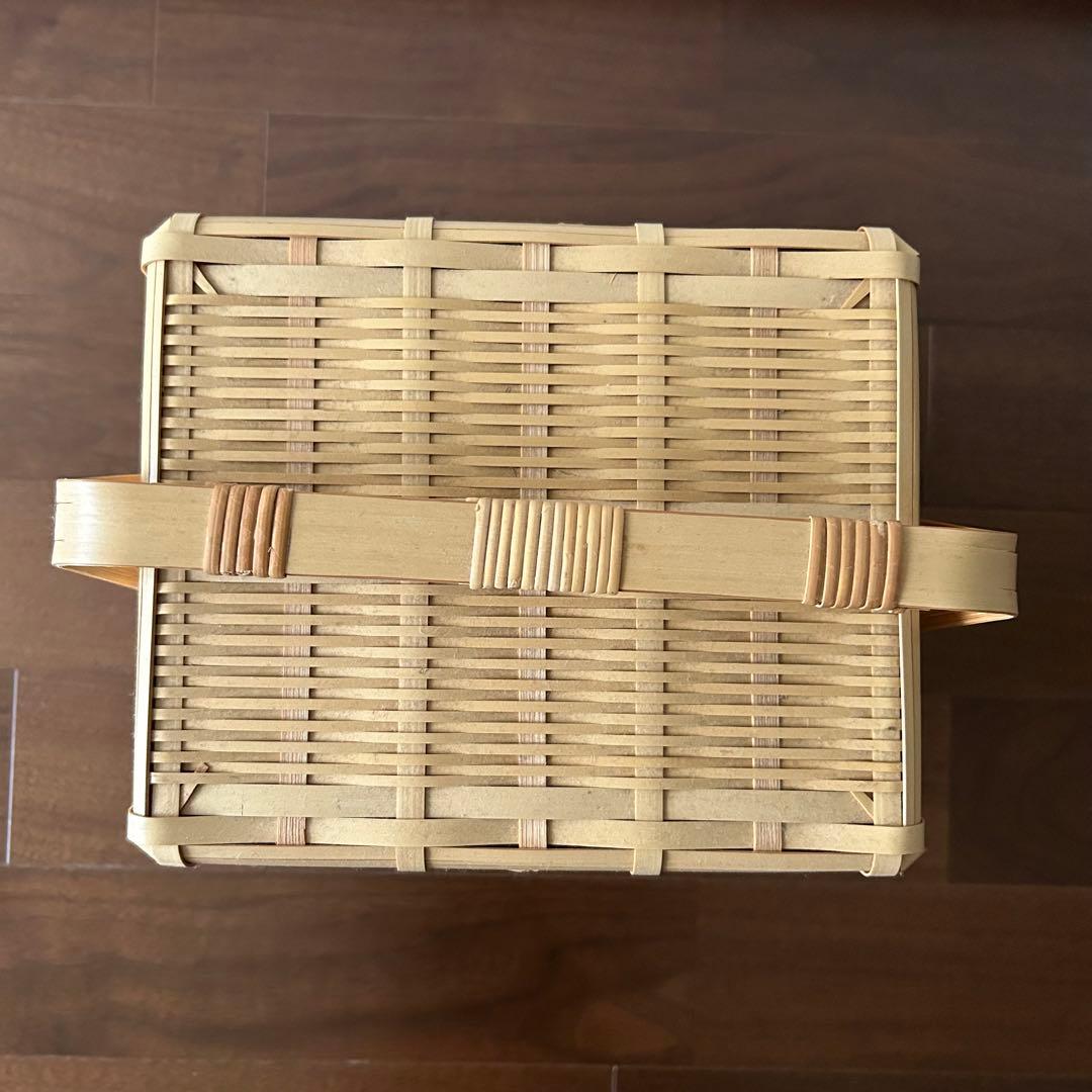 鹿児島　白竹　三段　手つき籠　籠