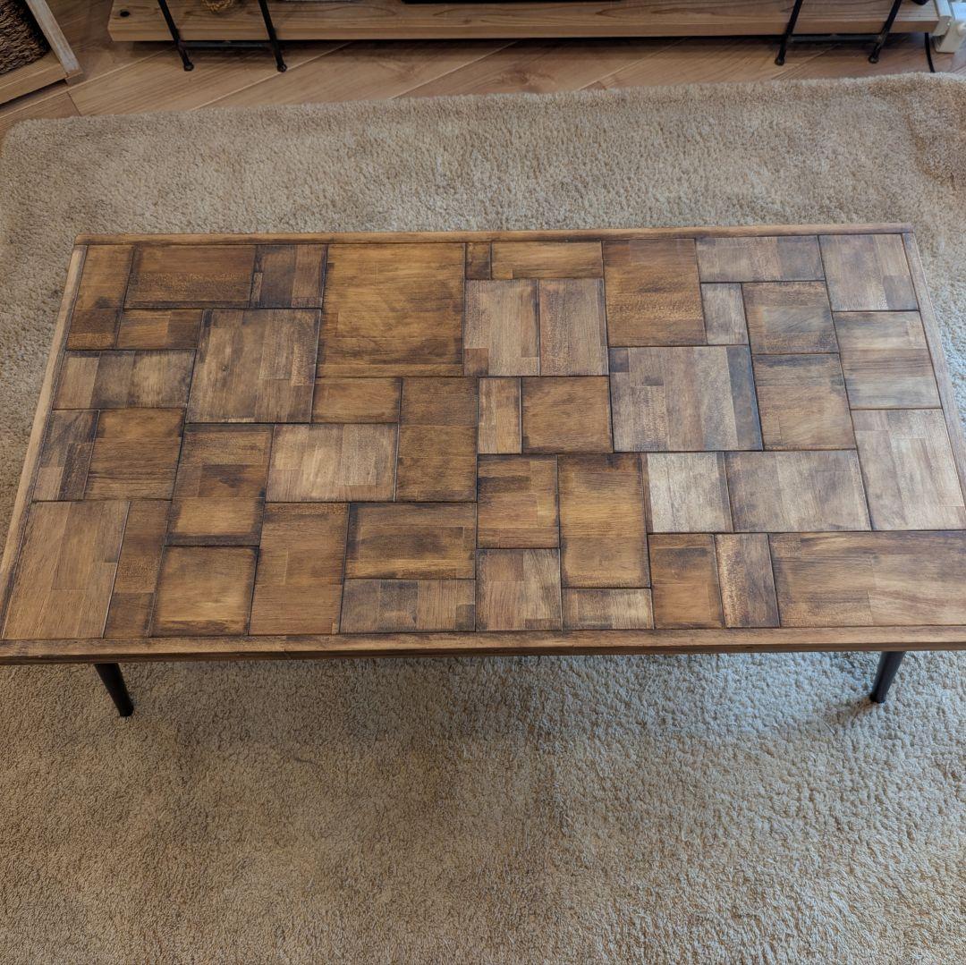 ローテーブル　サイドテーブル　✨木製テーブル　ハンドメイド　アイアン