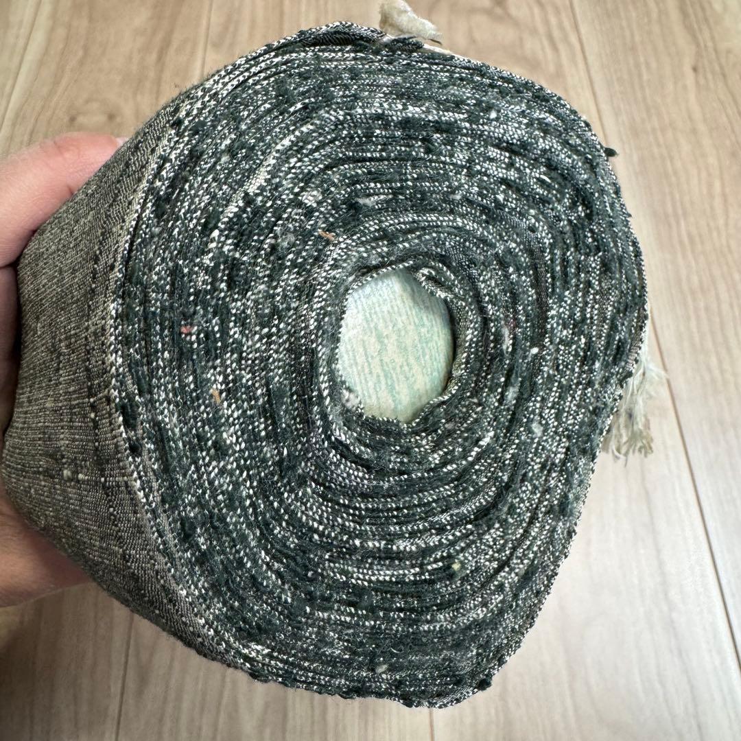 未使用品　正絹　反物　着物　和装　信州紬　伝統工芸品　長野県　グレー　藍鼠　流水