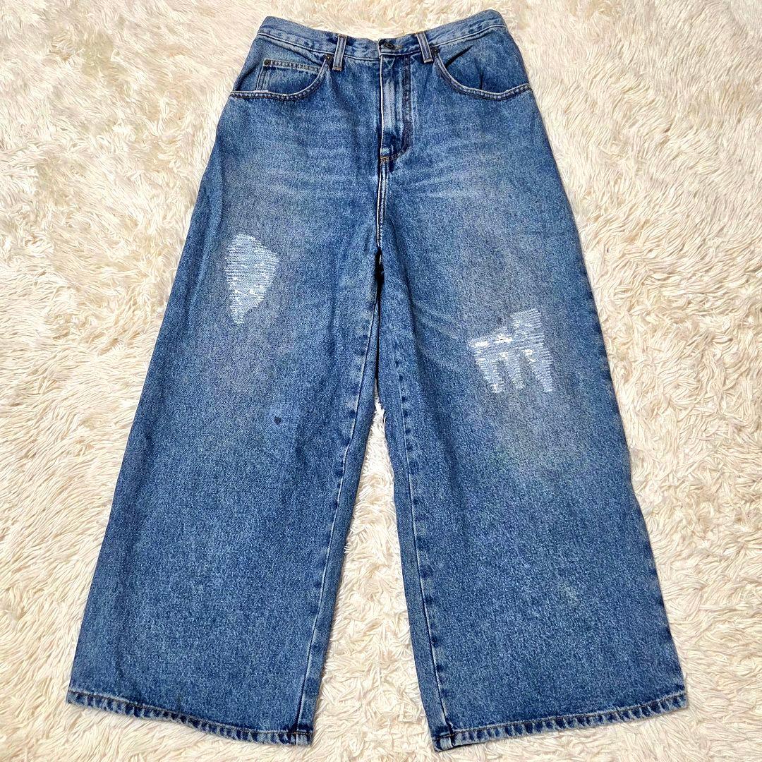 J.W.ANDERSON ダメージ加工デニムパンツ US 36