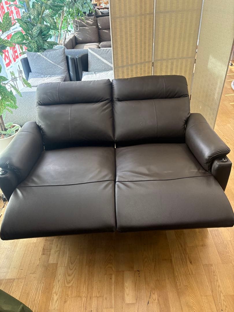 M070電動リクライニングソファ 1600mm幅 ダークブラウン