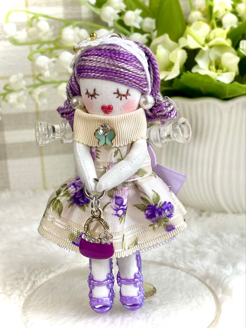ラベンダーカラー❤️親子コーデ❤️ハンドメイド♡ドールチャーム