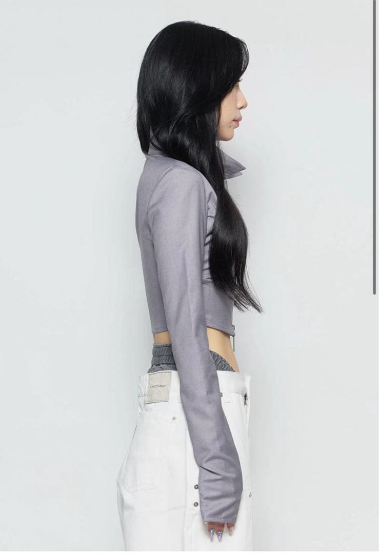 theredthread S w zip gather shirt タグ付き