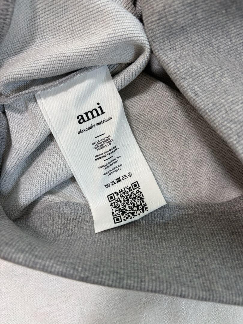 【ラスト１点】 AmiParis トレーナー スウェット グレー 灰色 Sサイズ