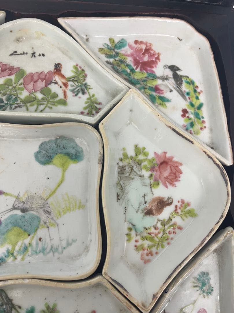 中国古美術 清朝同治骨董 古陶磁器 收藏品 アンティーク 9点セット木箱付