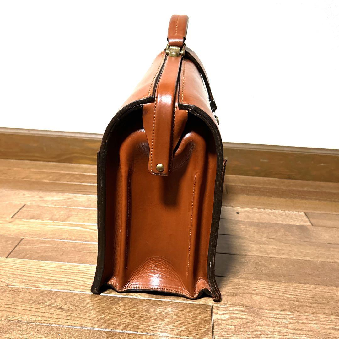 ダレスバッグ　牛革　ドクターズバッグ　ブラウン　革工房DEO